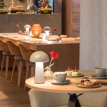 a table with food on it