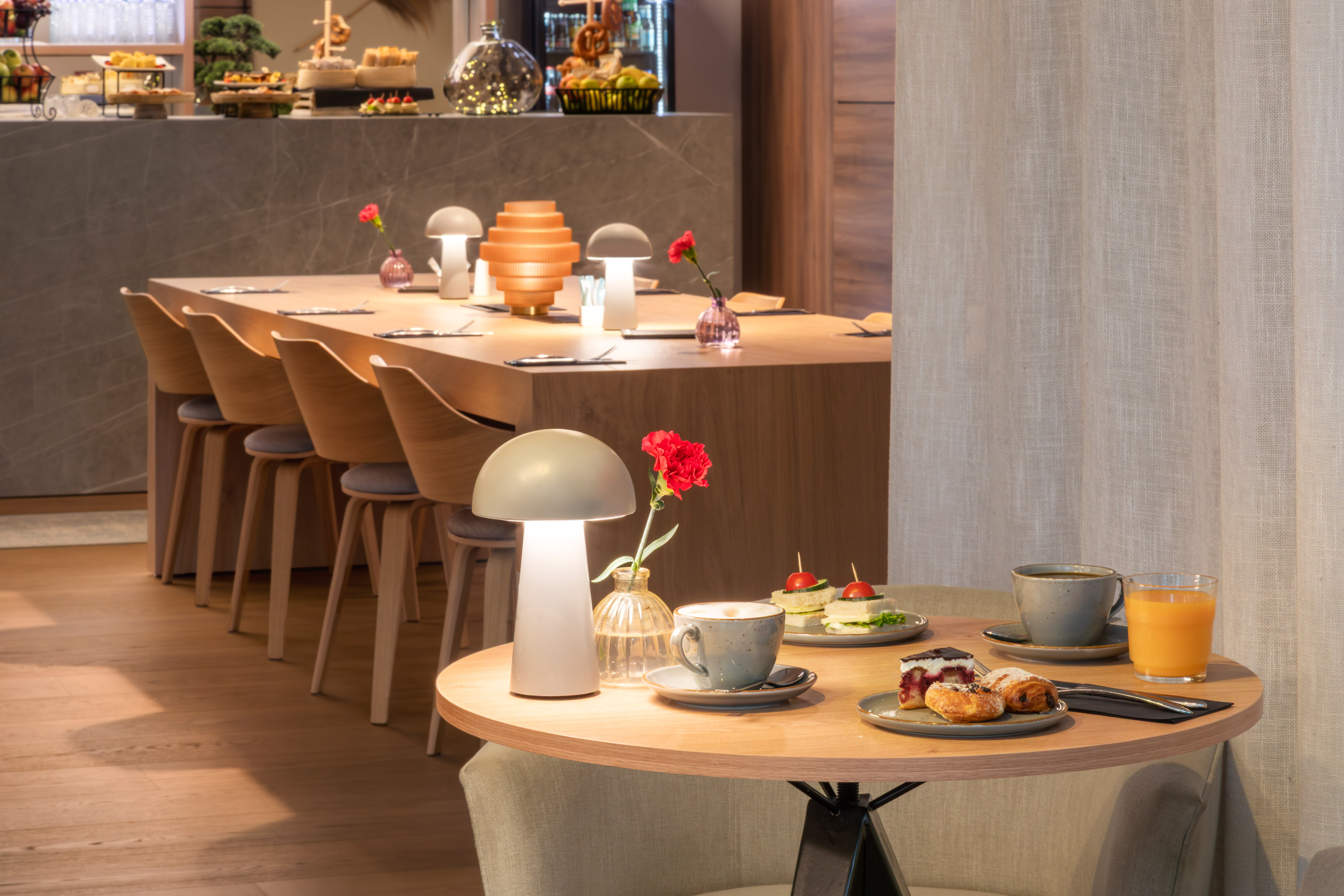 a table with food on it
