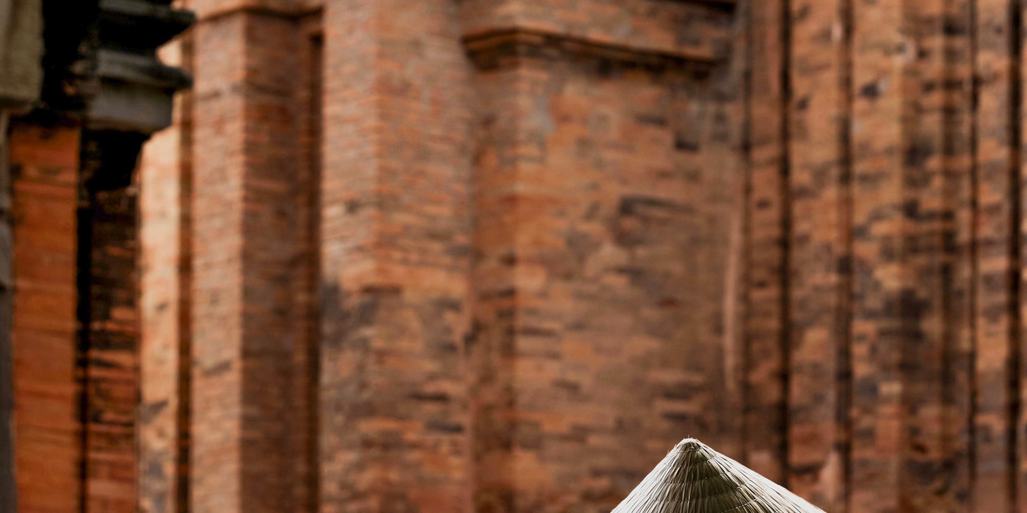 a person wearing a conical hat