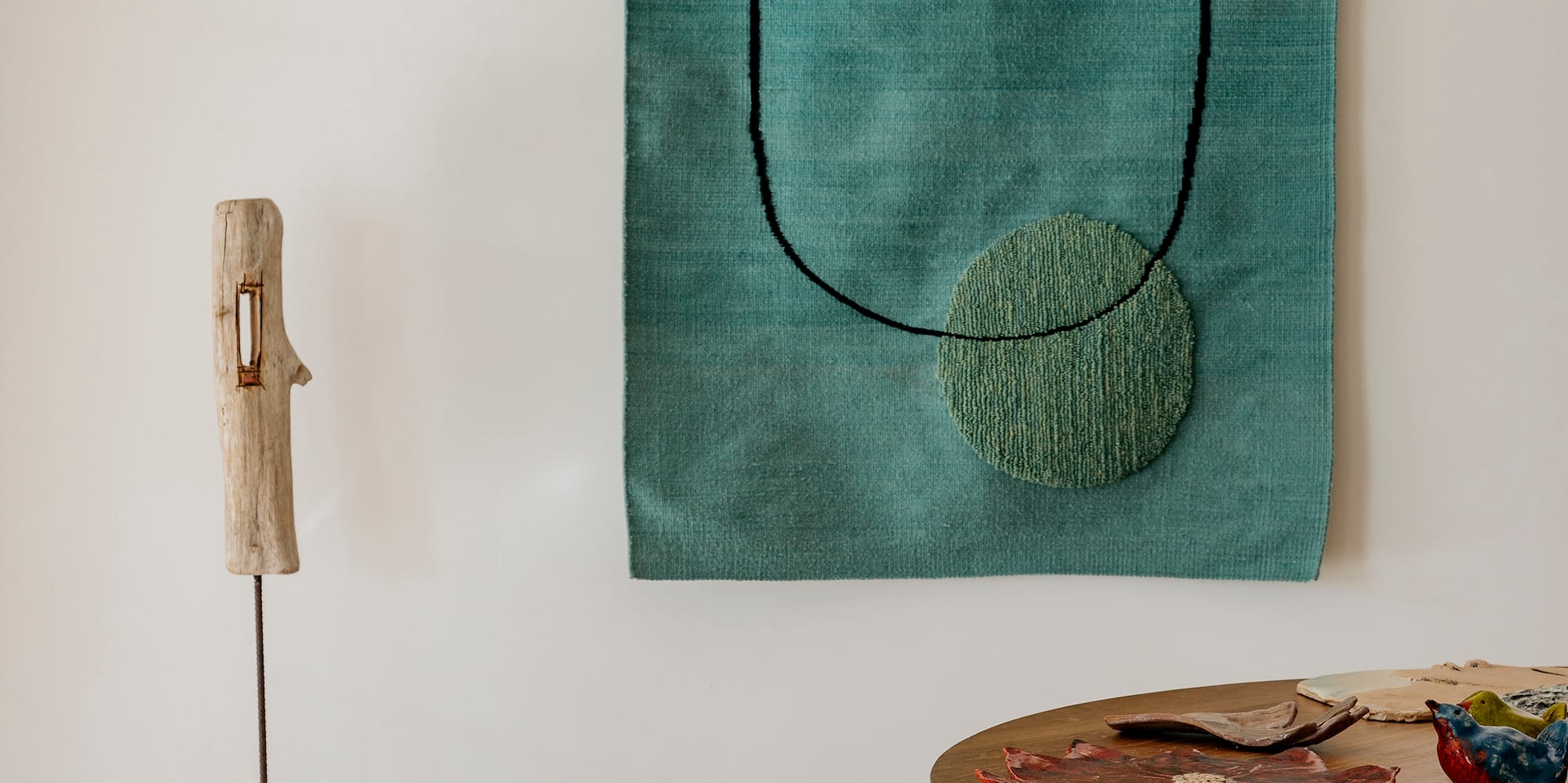 a piece of art on a wall