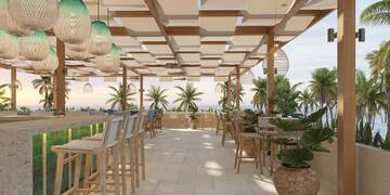 a restaurant with tables and chairs