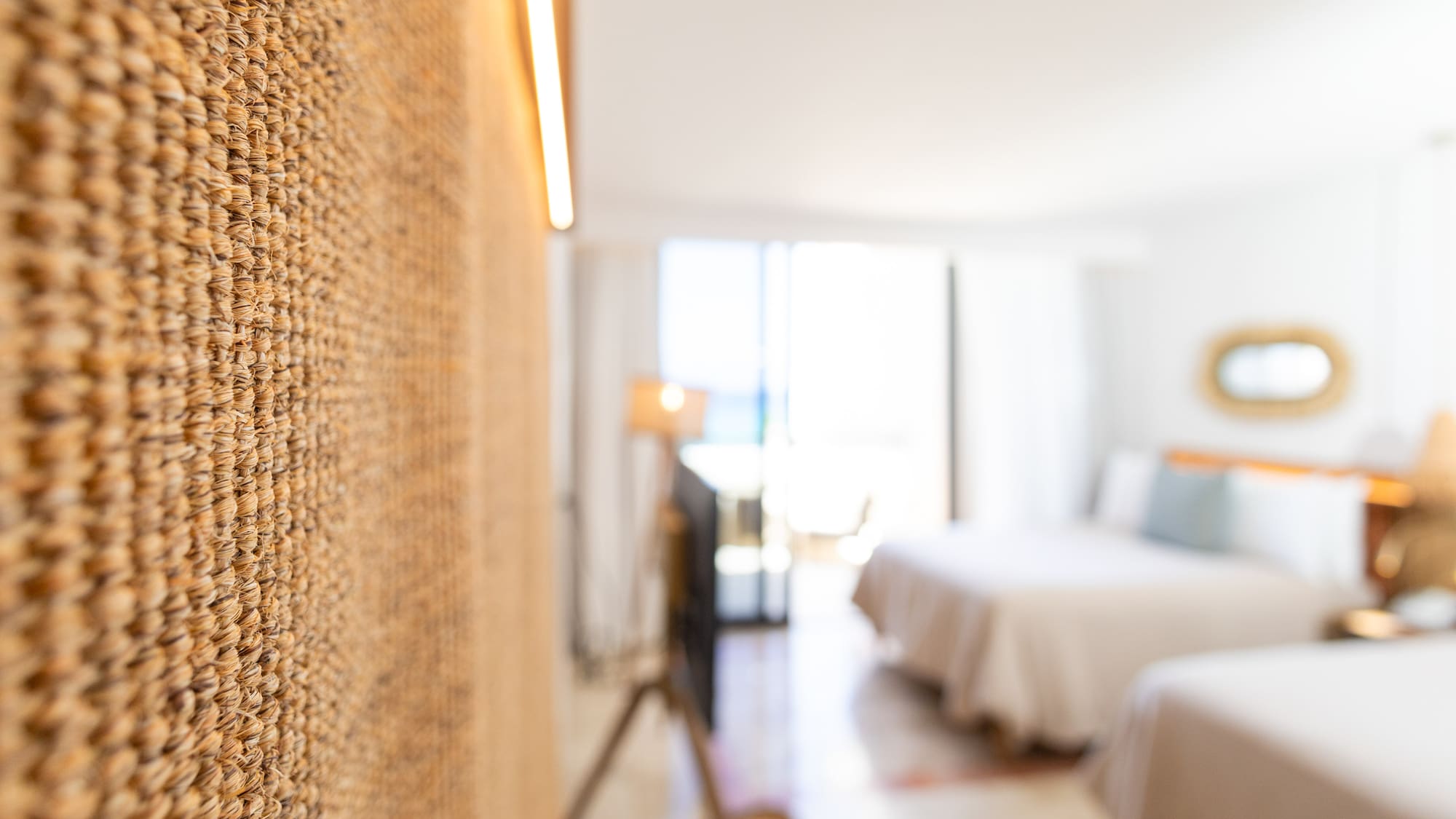 a room with two beds