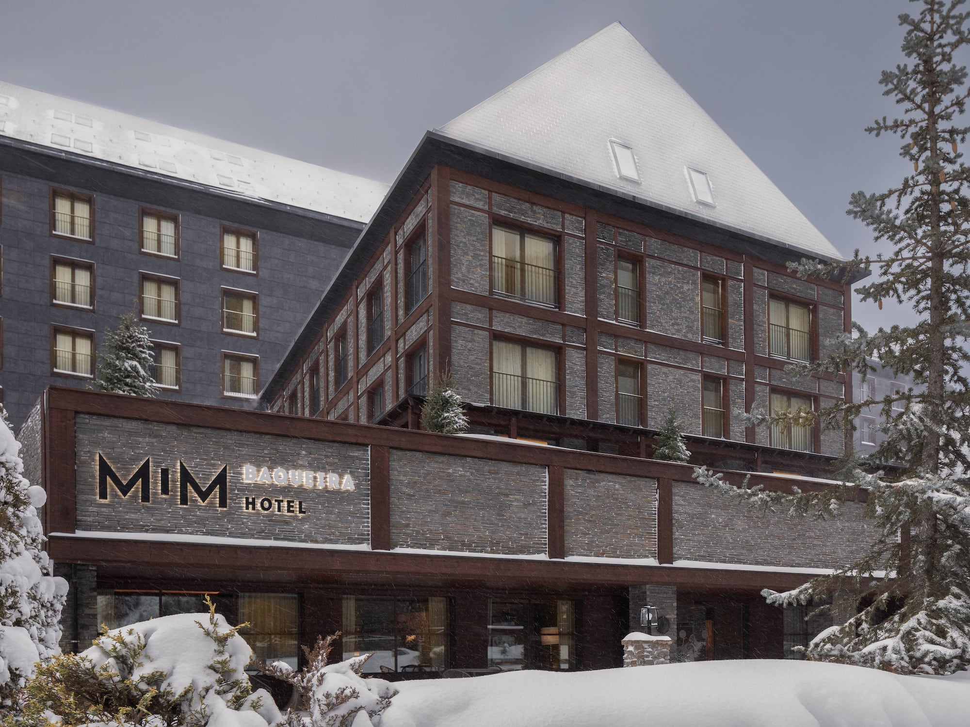 a building with snow on the ground