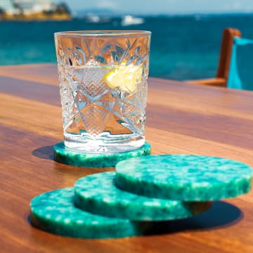 a glass of water on a table