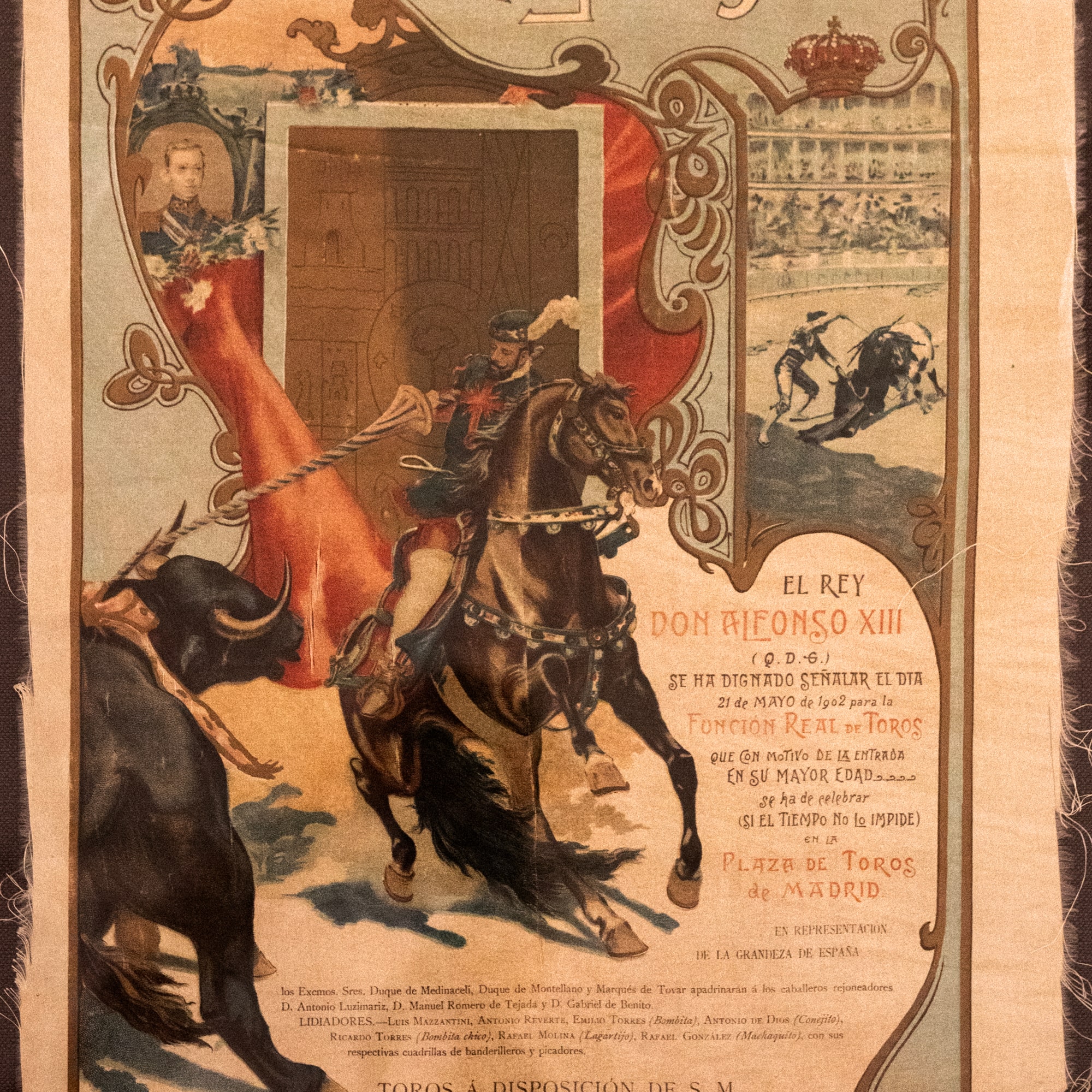 a poster with a man riding a horse