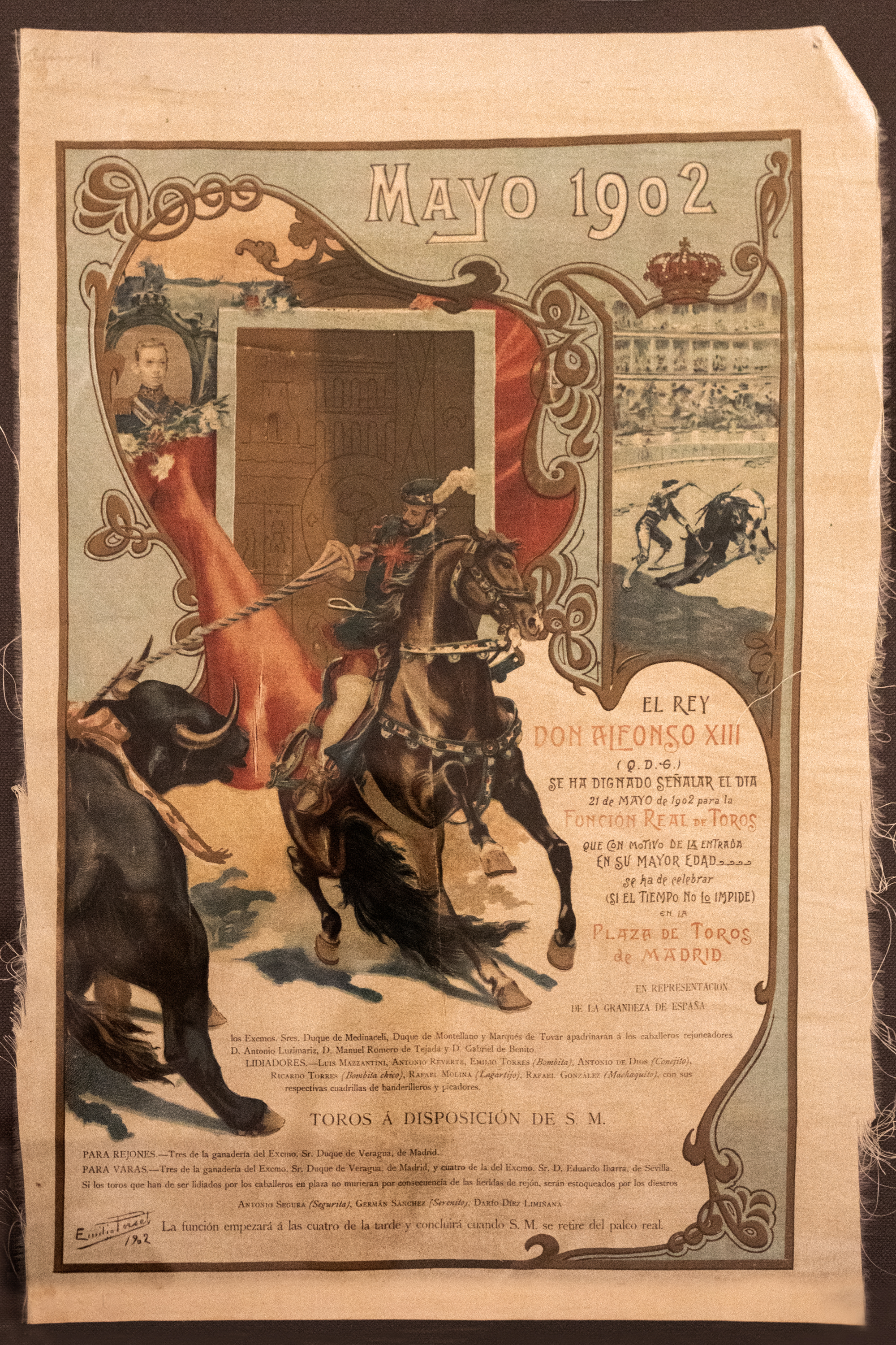 a poster with a man riding a horse