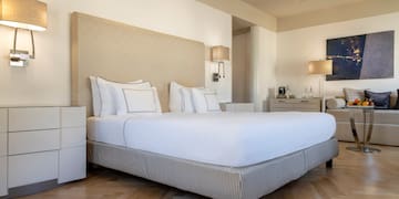 a bed in a room