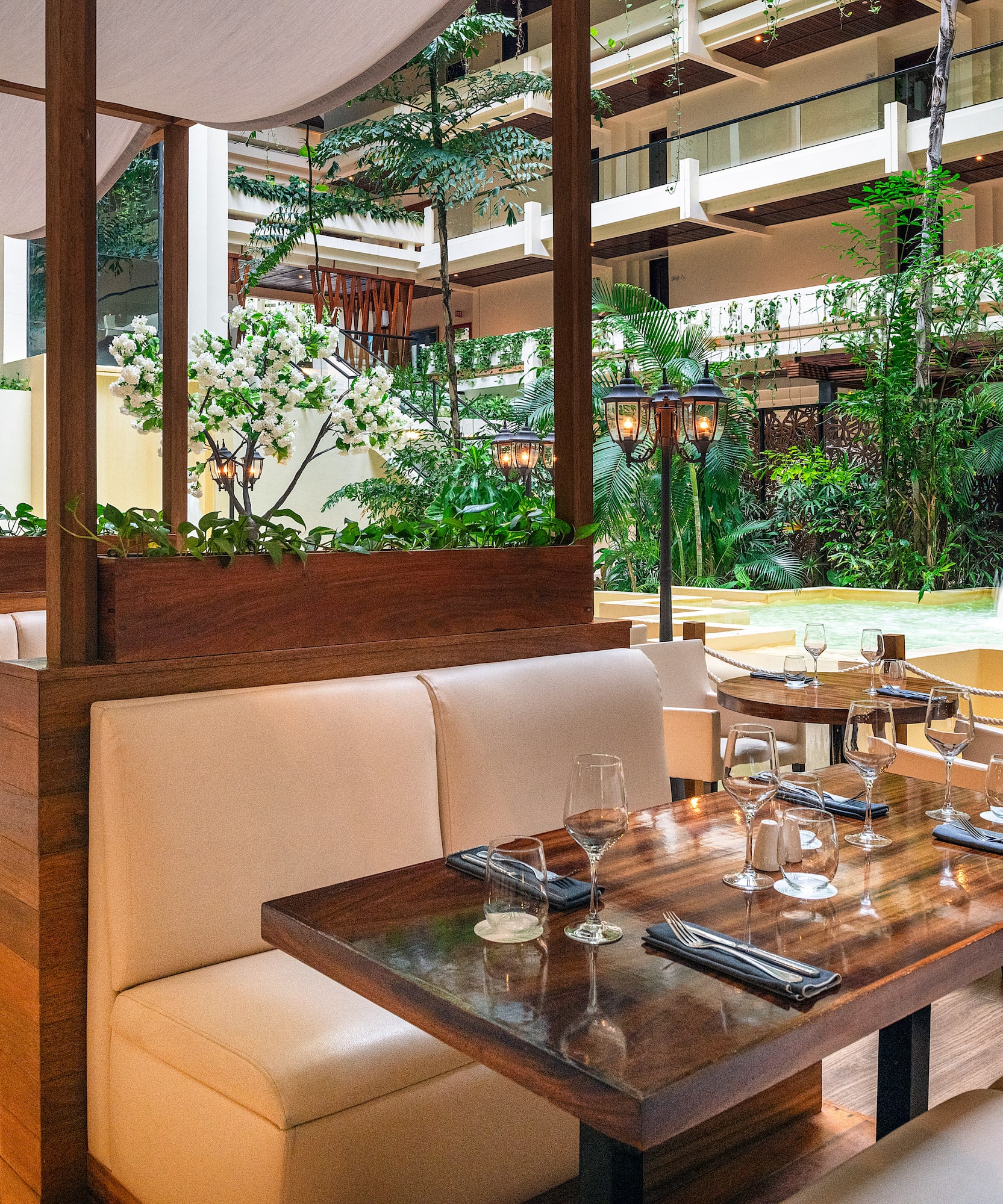 a table set up in a restaurant