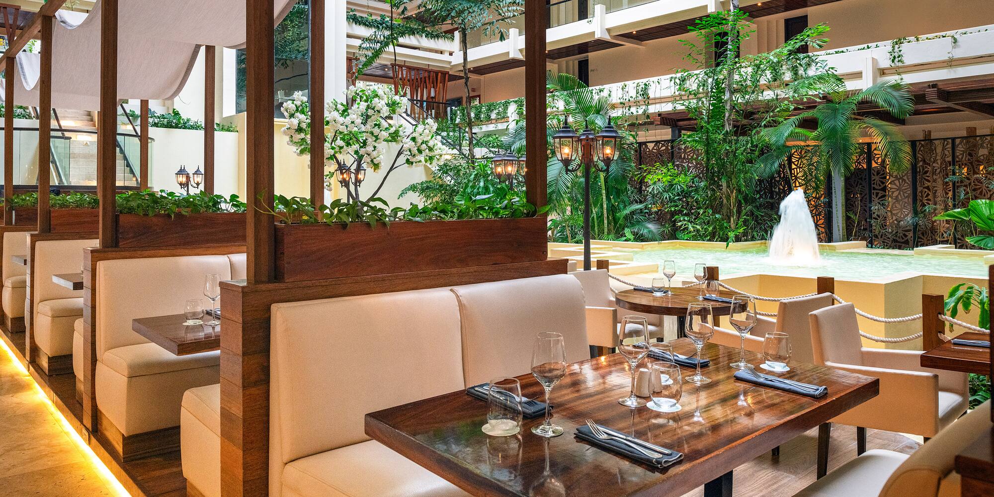 a table set up in a restaurant