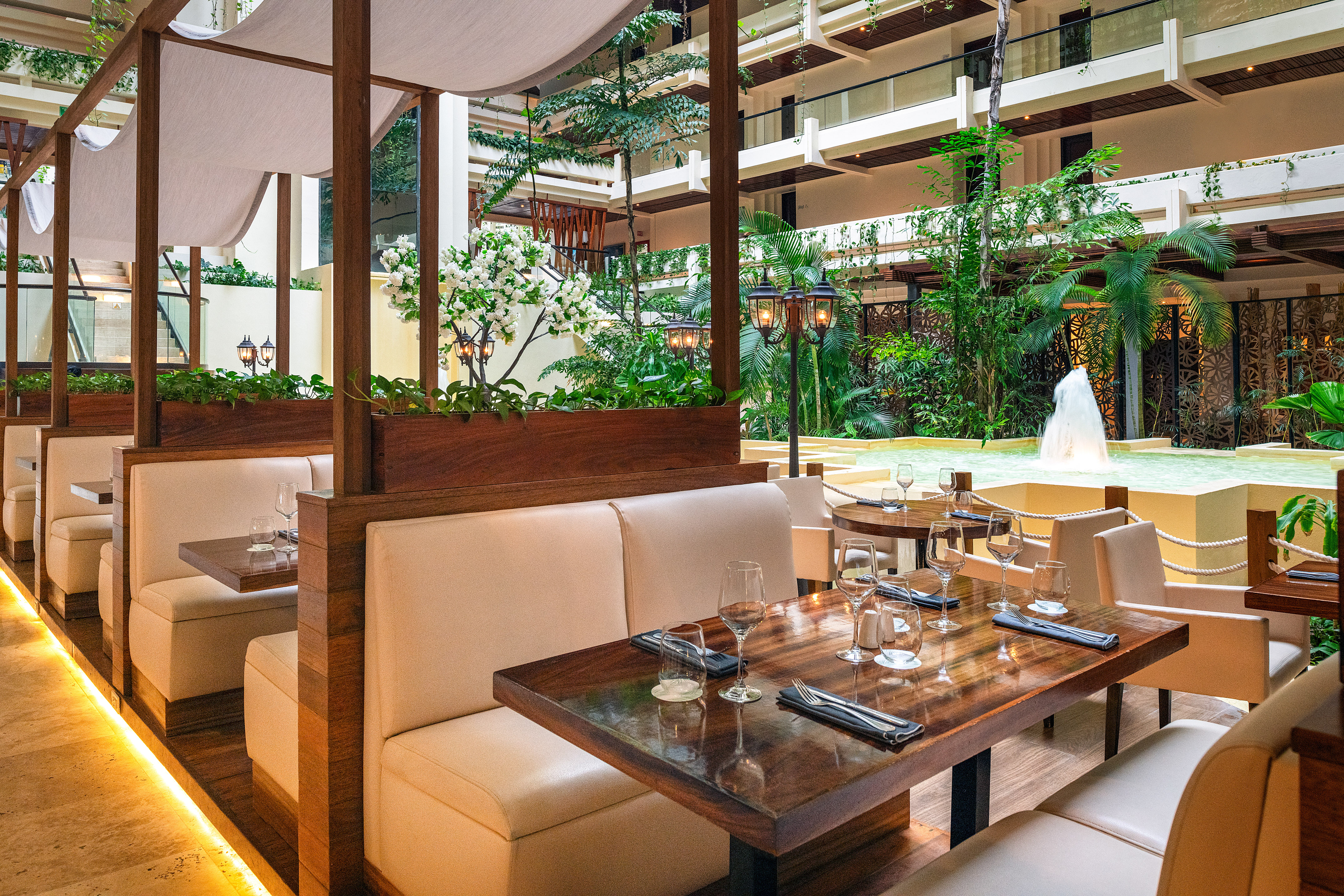 a table set up in a restaurant