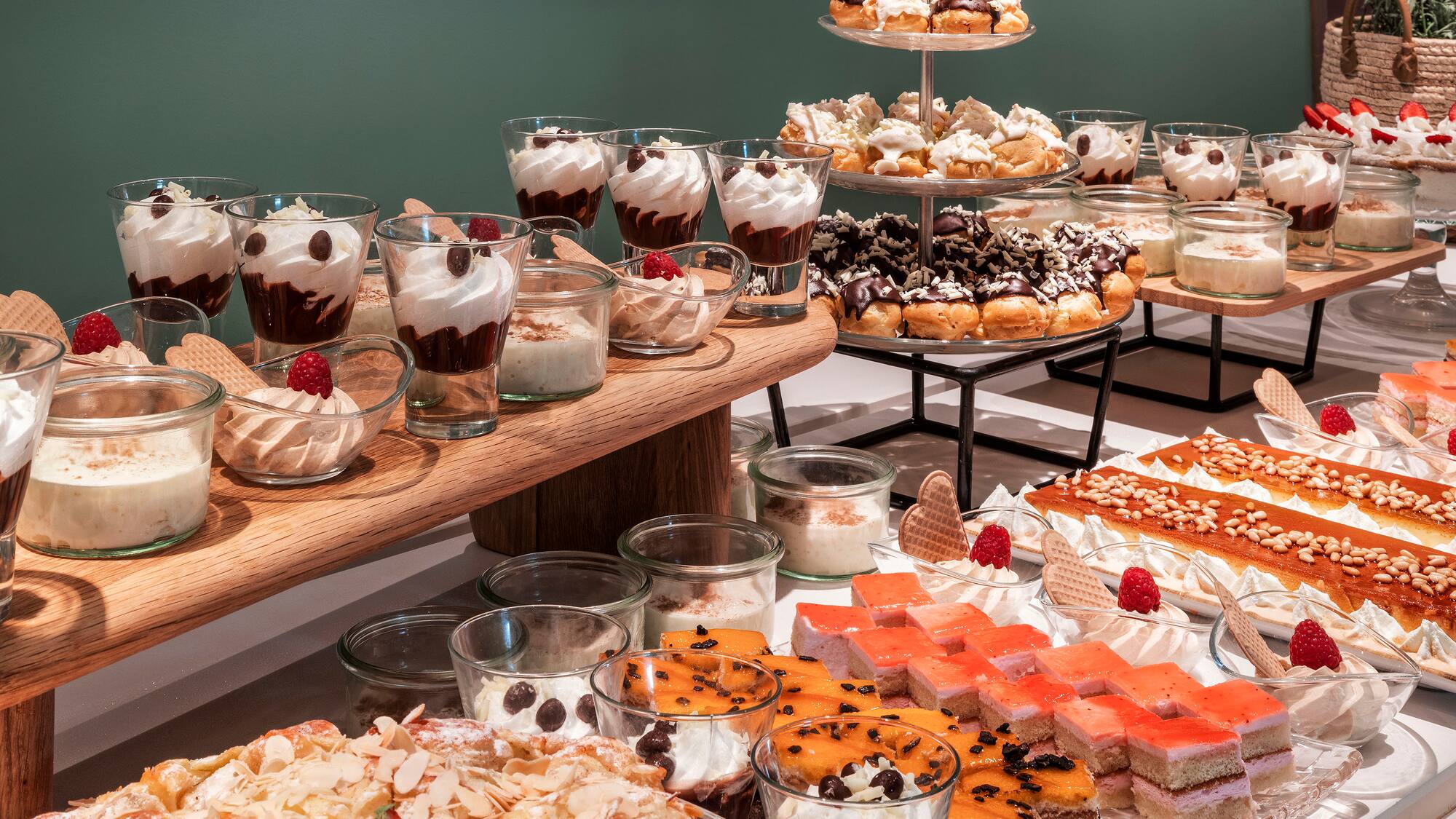a table full of desserts