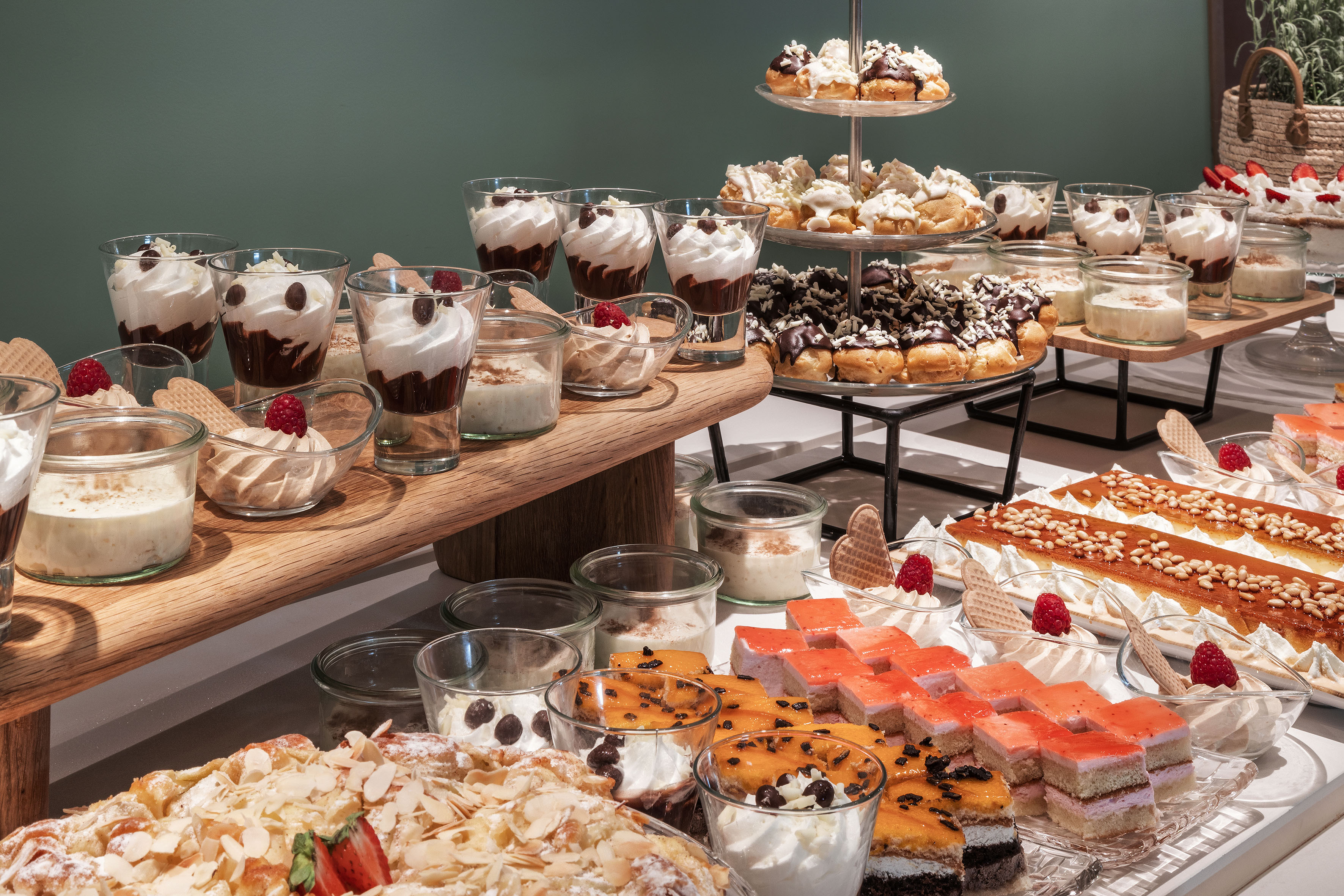 a table full of desserts