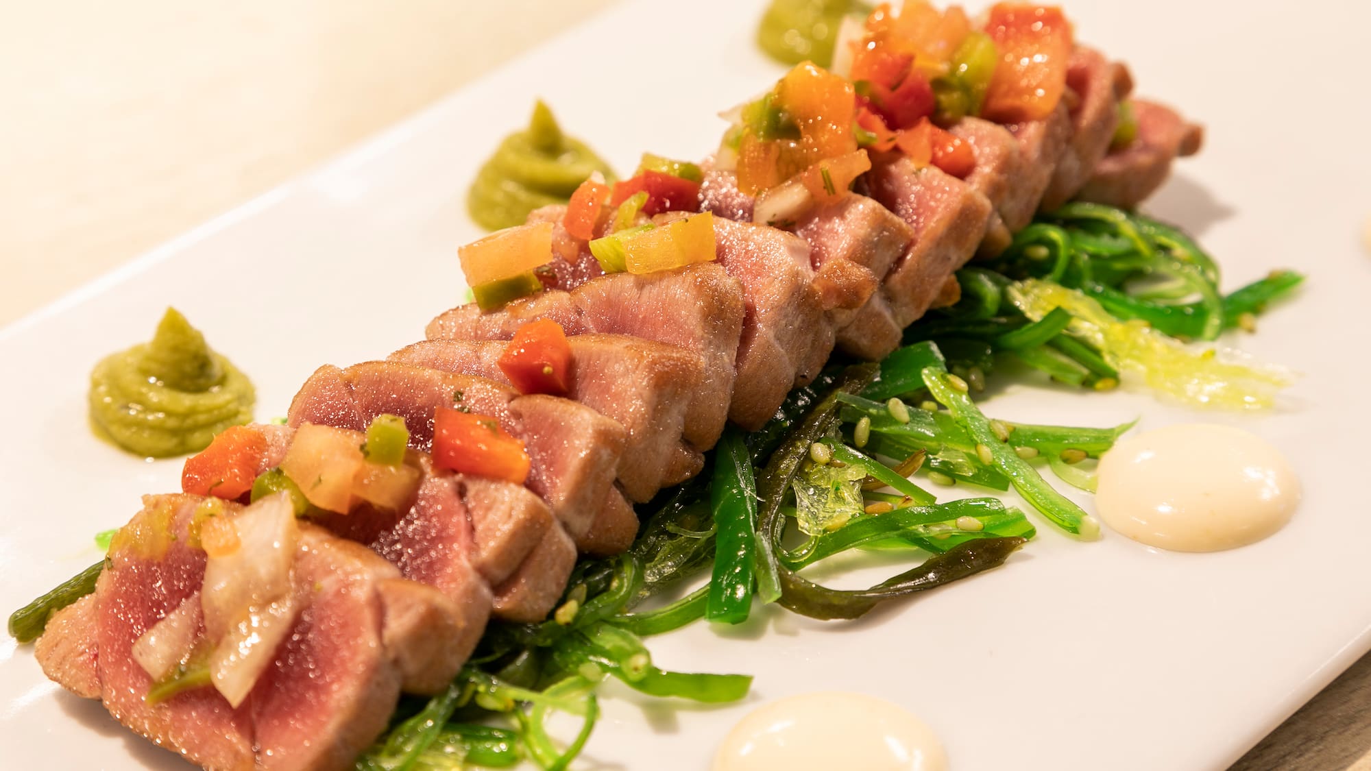 a plate of food on a table