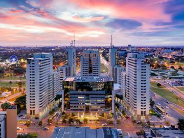 a city with many tall buildings
