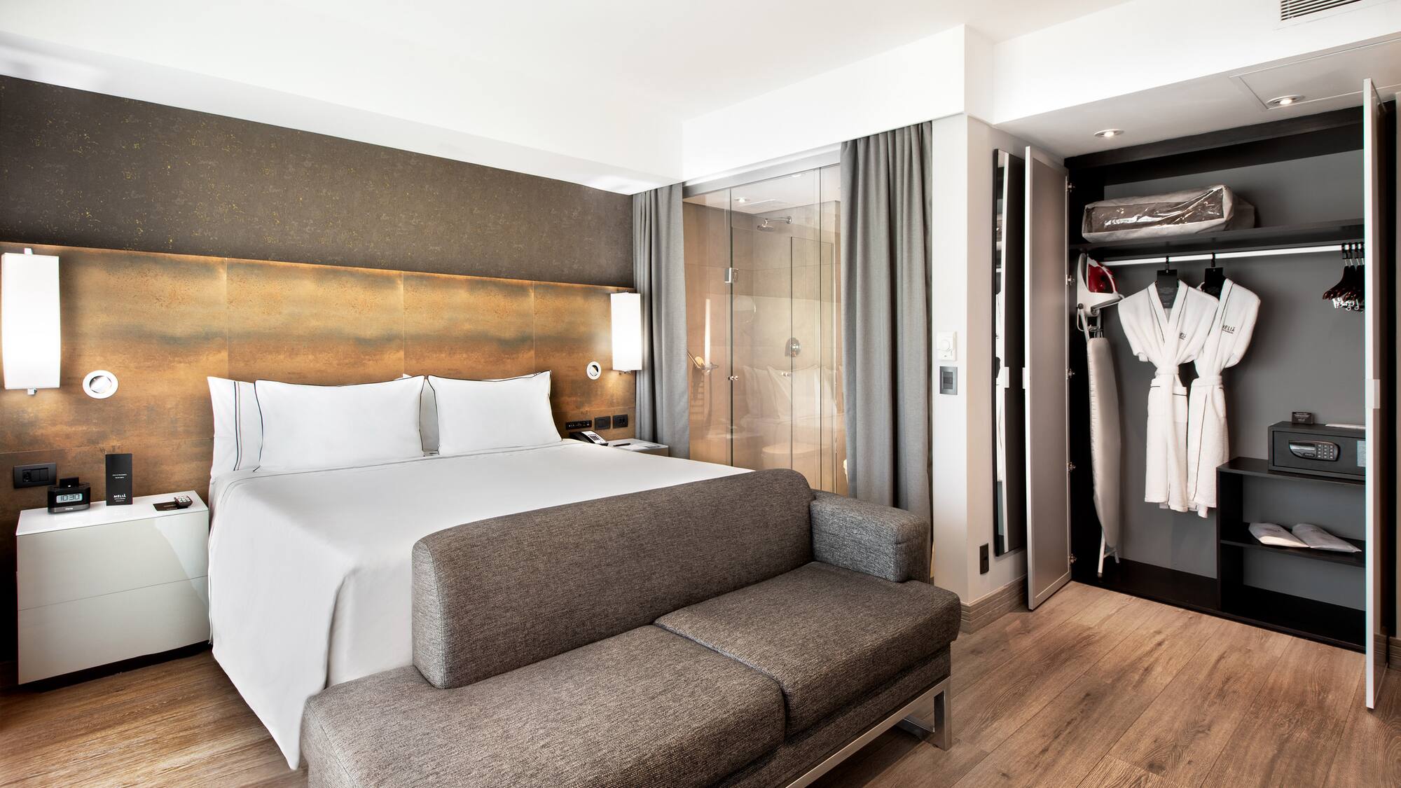 a room with a bed and a couch