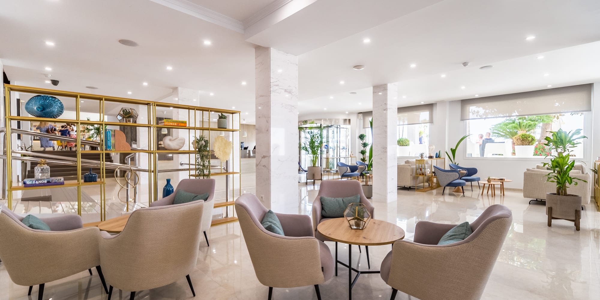 a room with chairs and tables