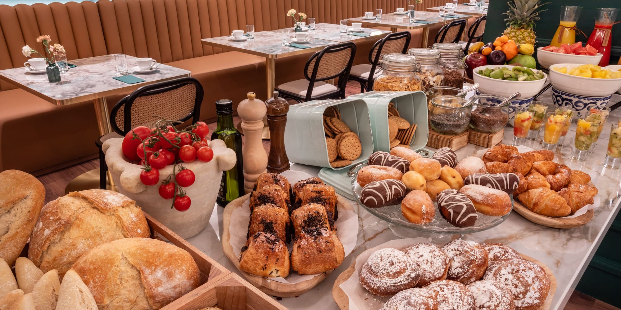 a table full of food