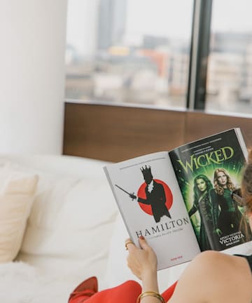a woman reading a book