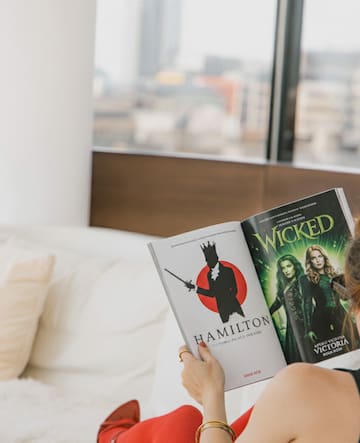 a woman reading a book
