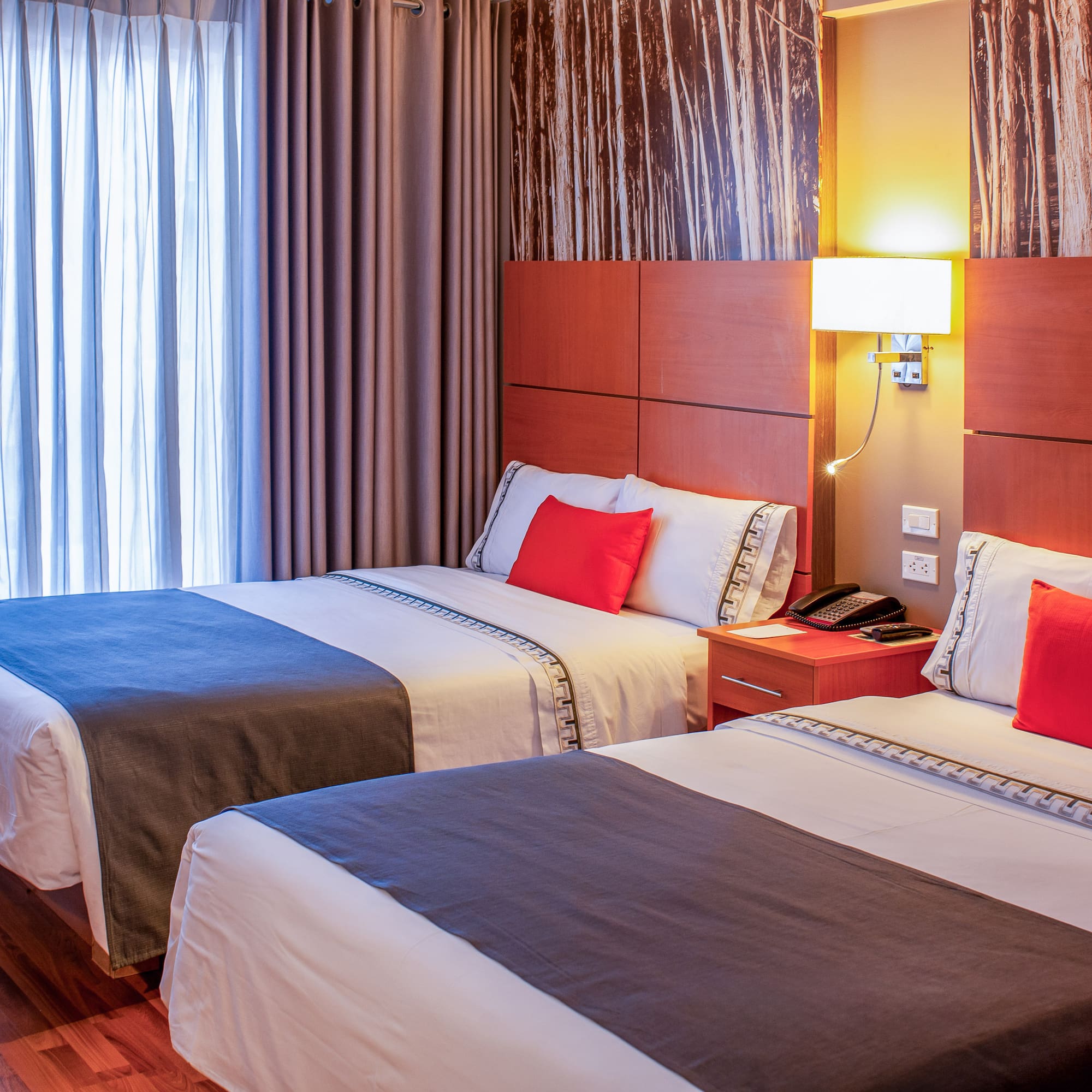 a room with two beds
