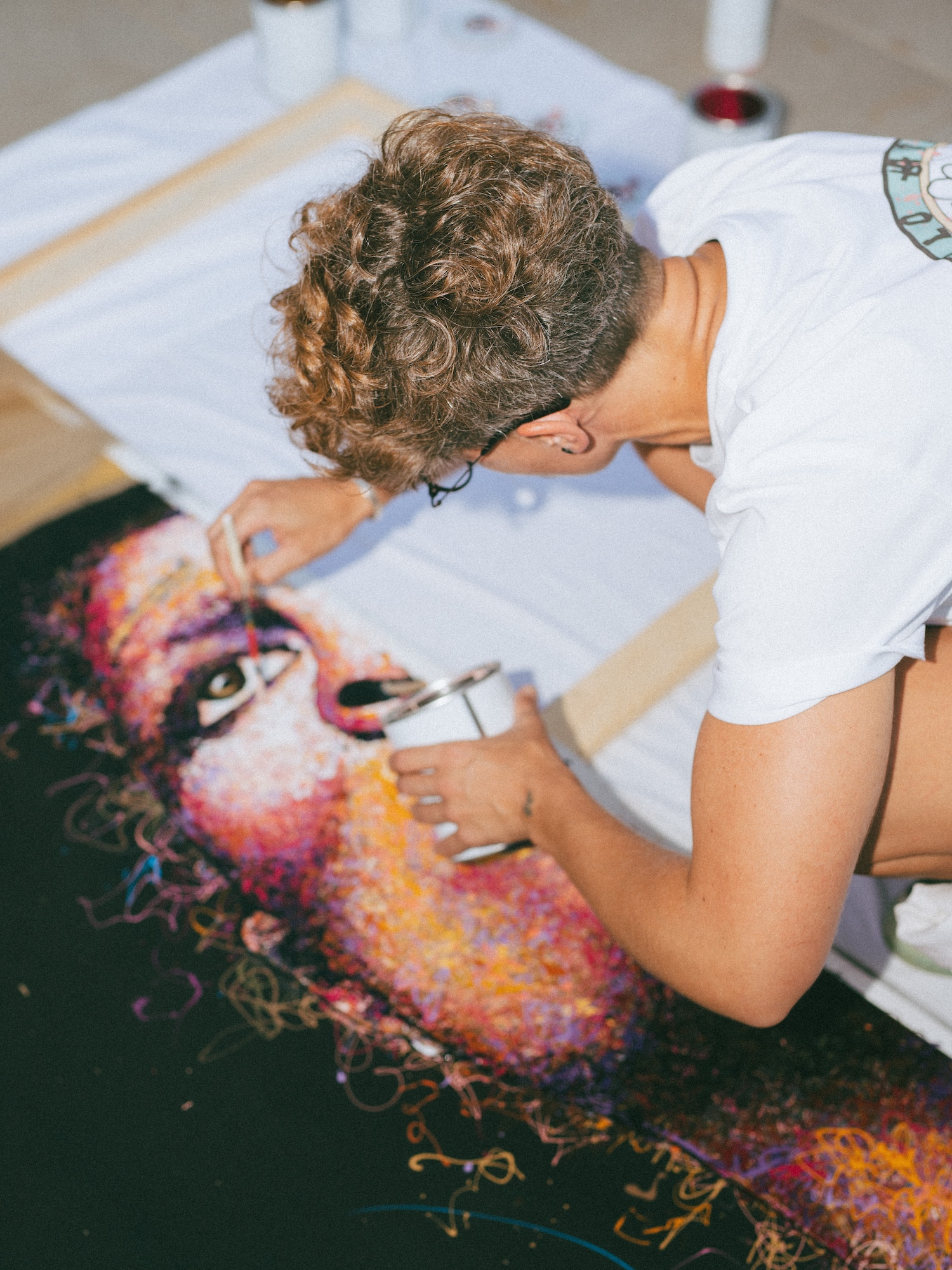 a person painting a picture