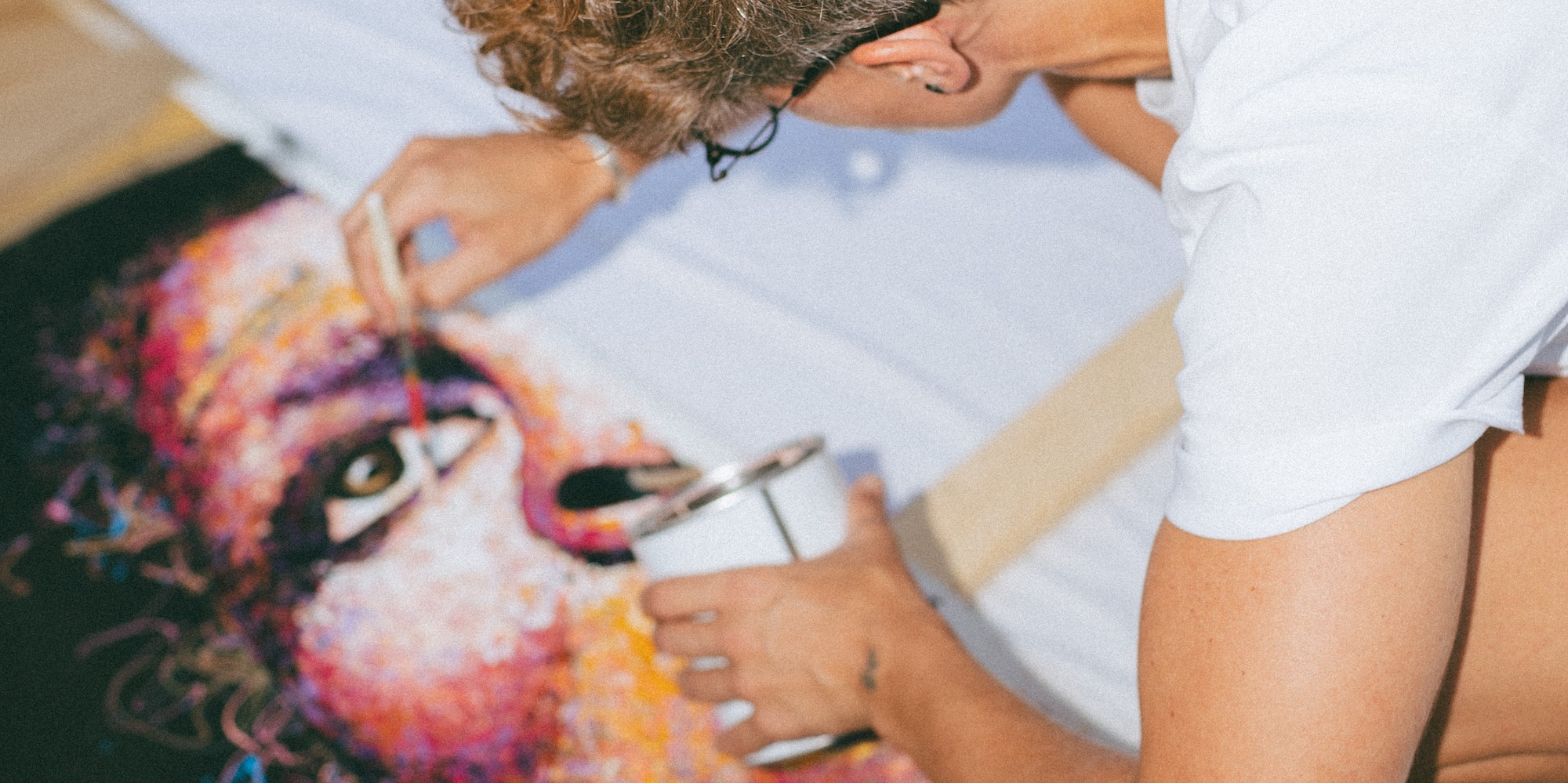 a person painting a picture