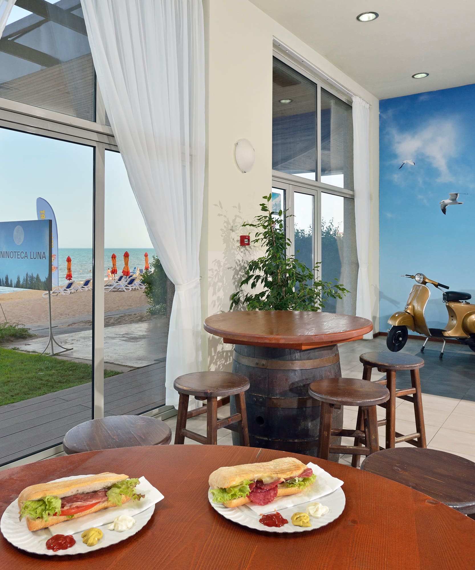 a table with food on it