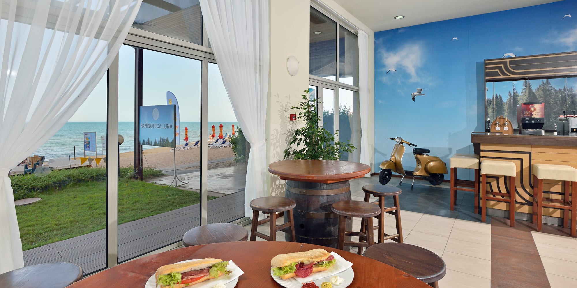 a table with food on it