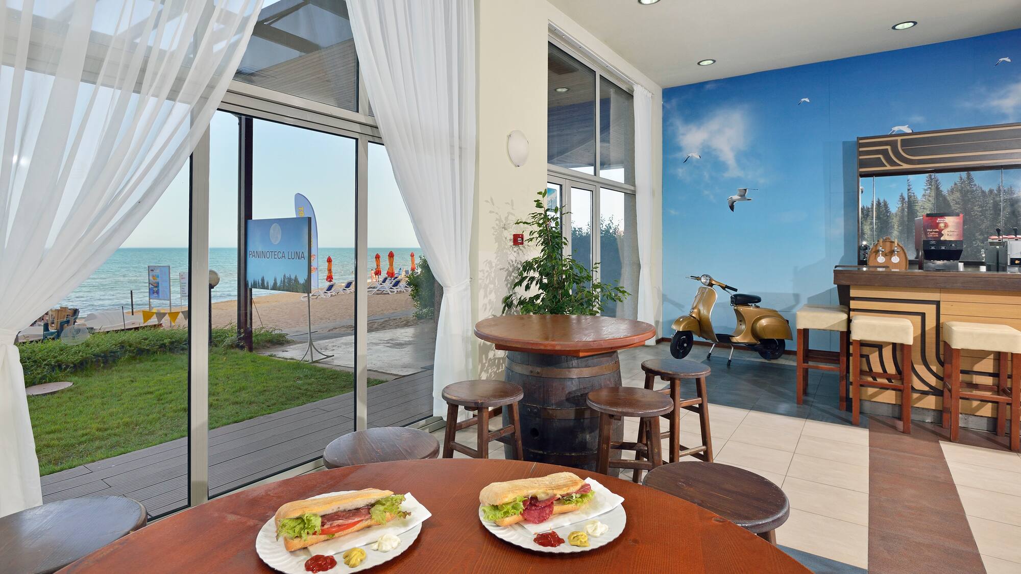 a table with food on it