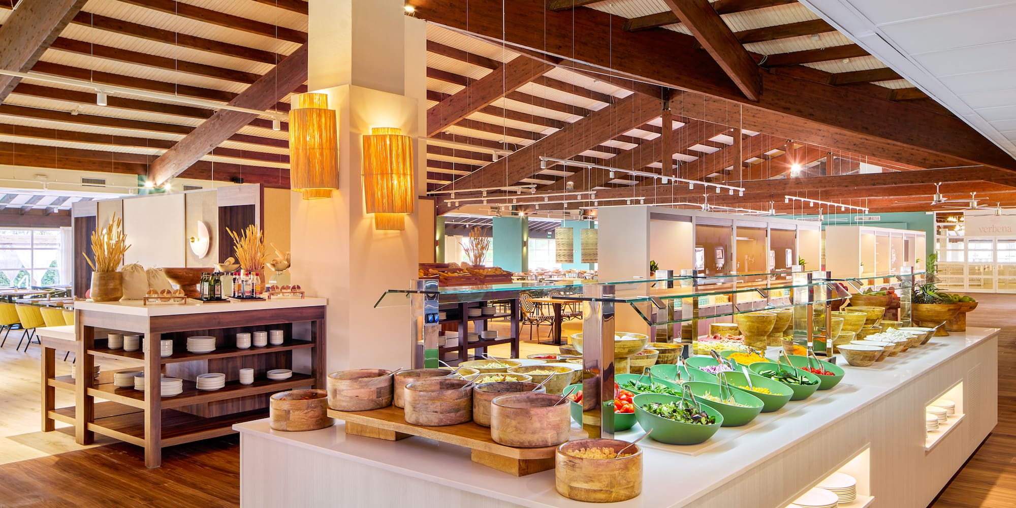 a food buffet in a restaurant