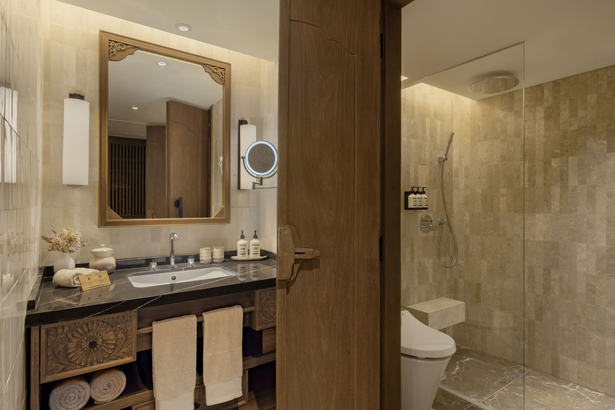 a bathroom with a mirror and sink