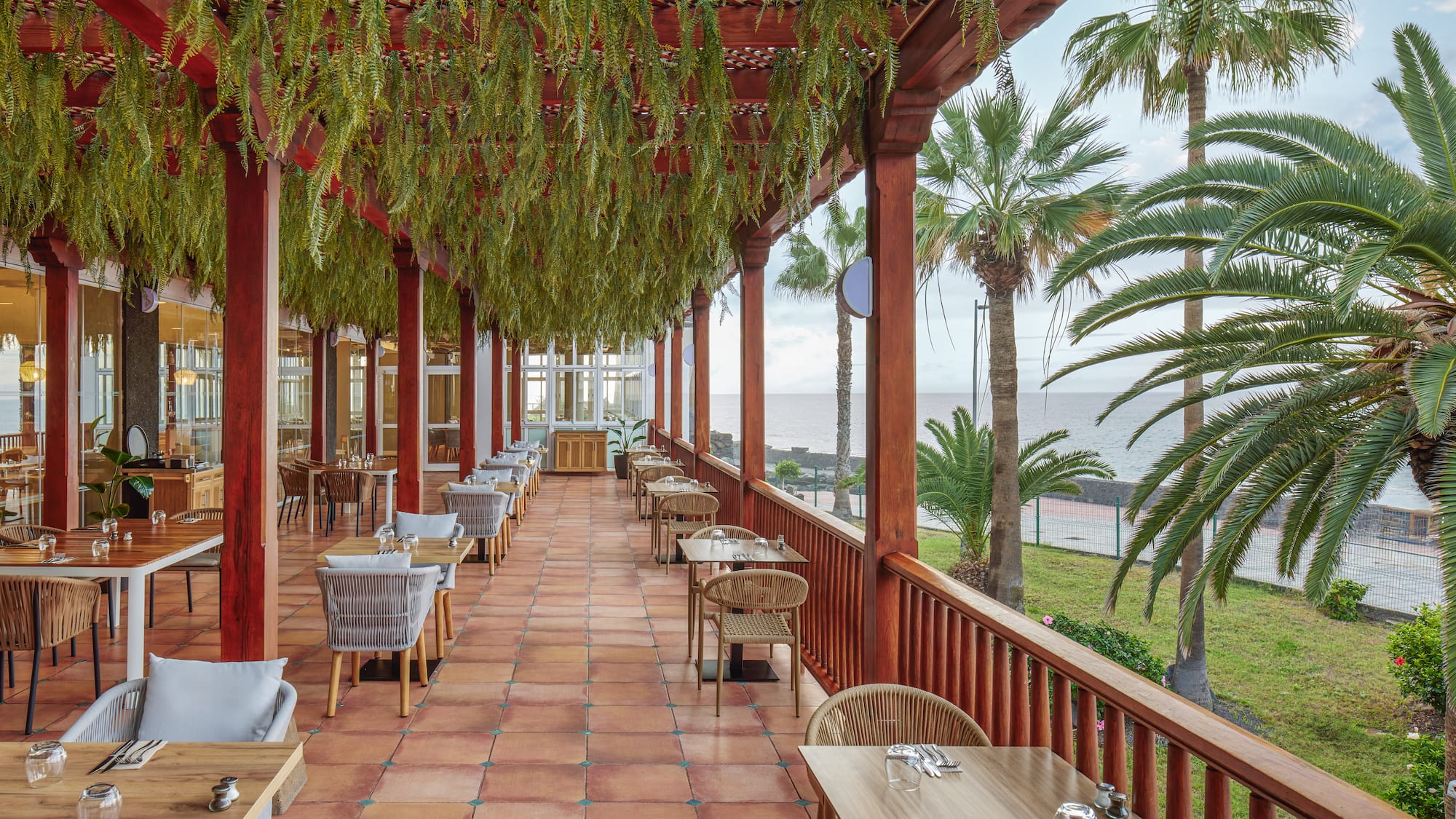 a restaurant with tables and chairs