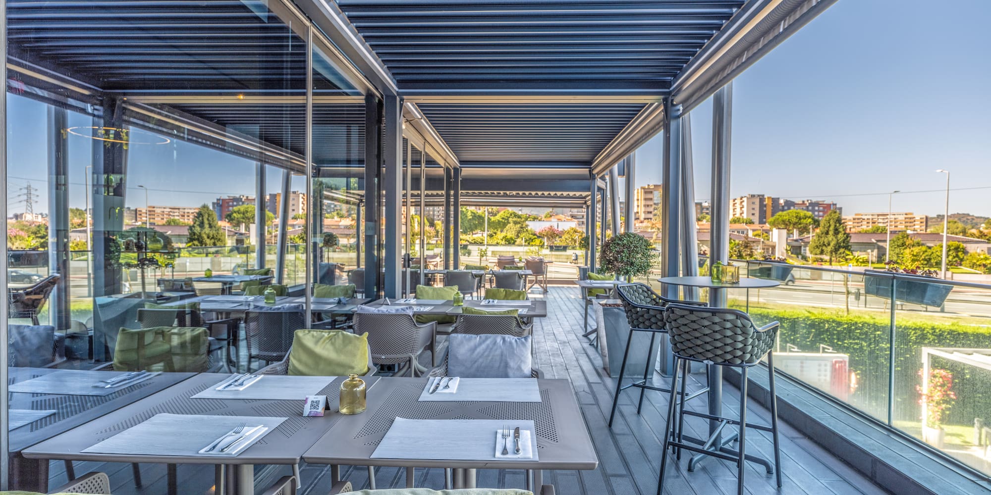 a restaurant with tables and chairs