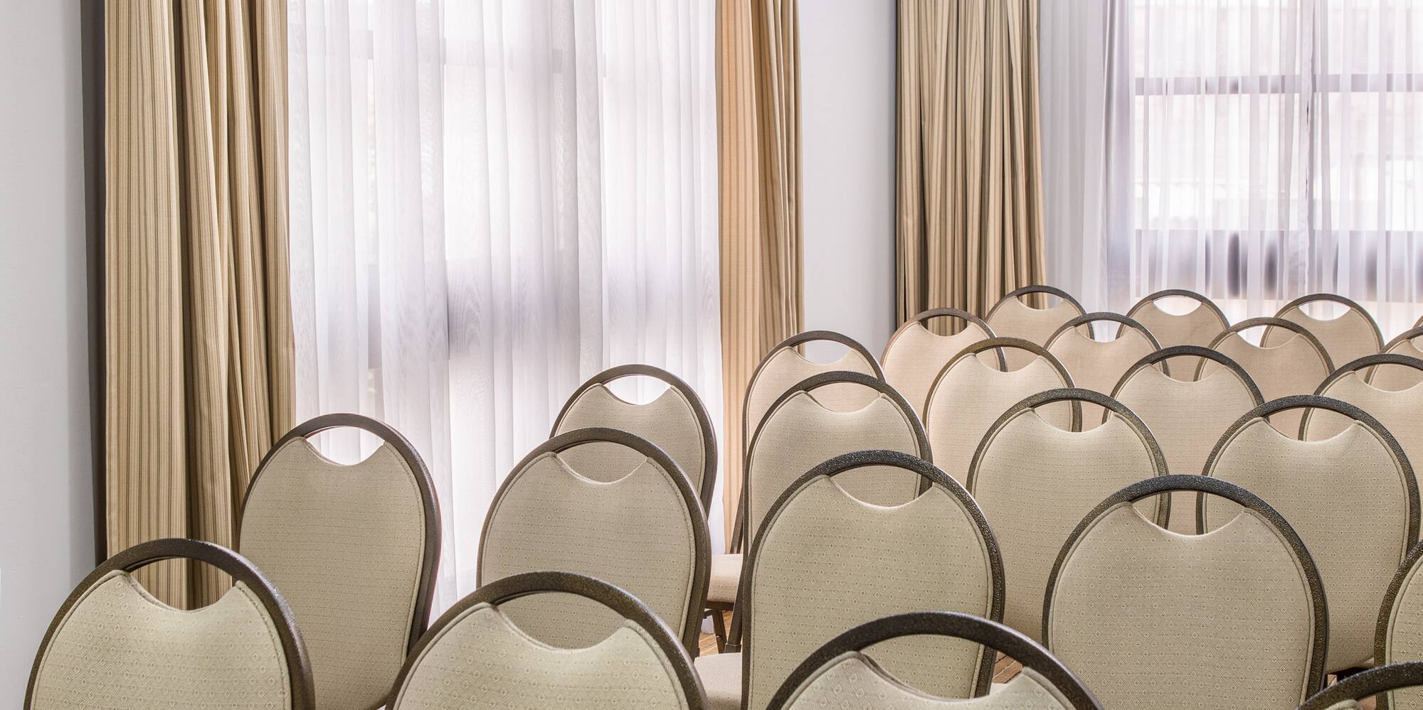 a room with many chairs