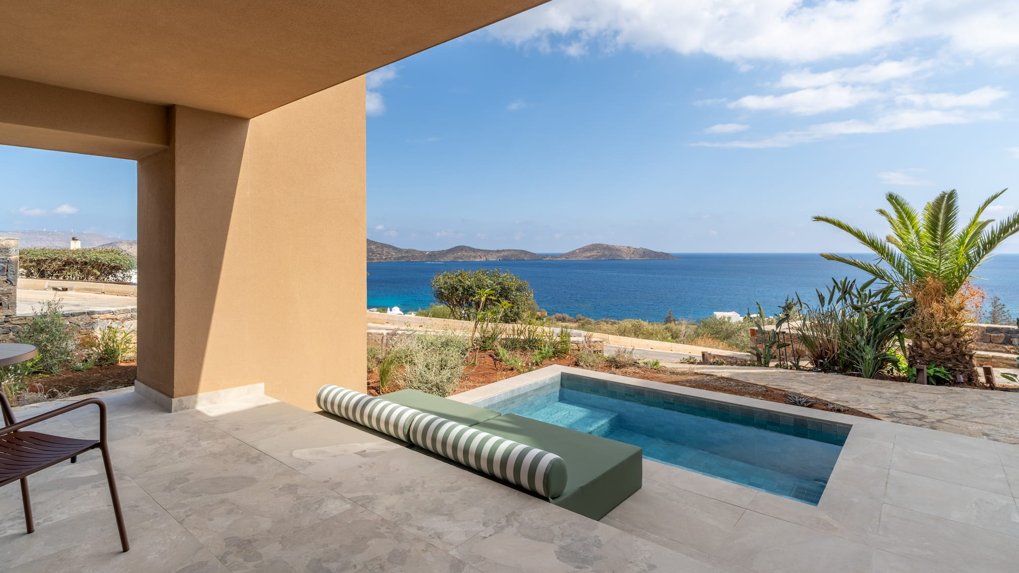 a pool with a view of the ocean