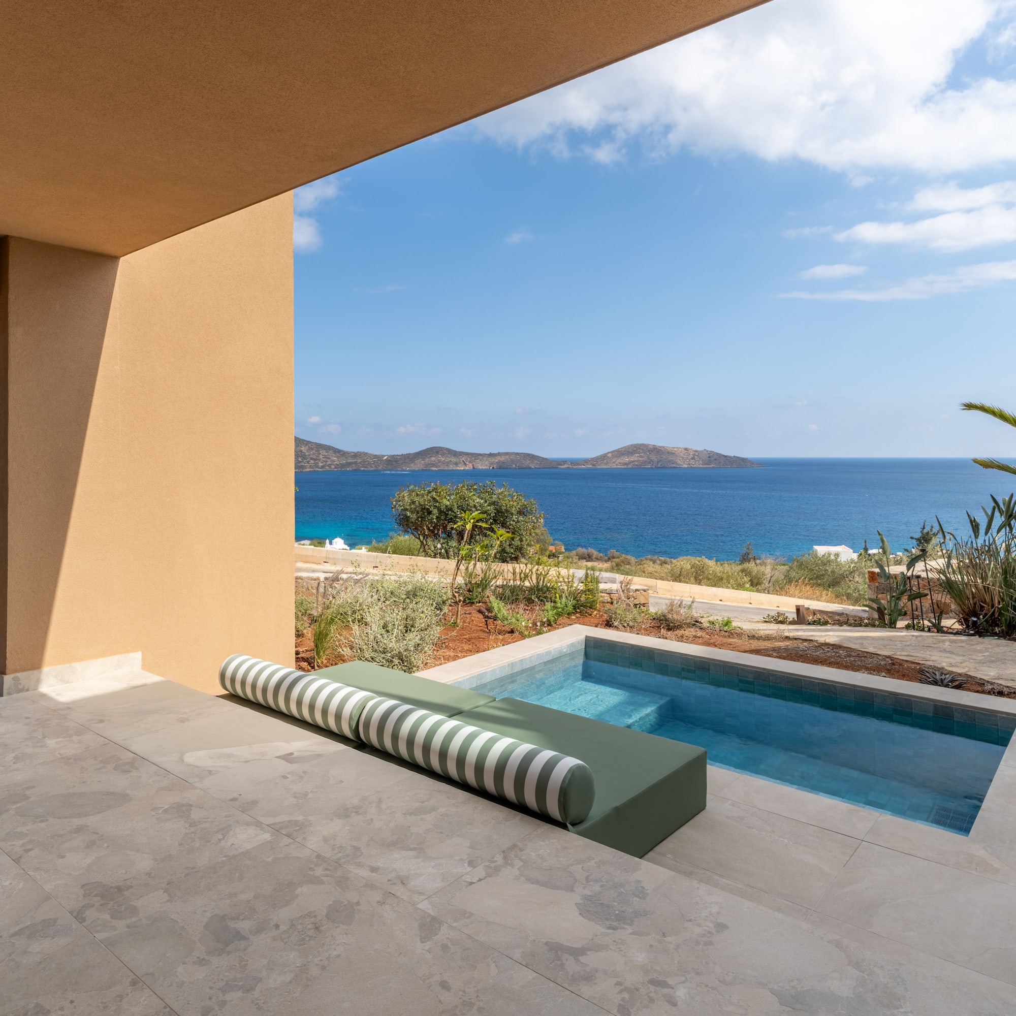 a pool with a view of the ocean