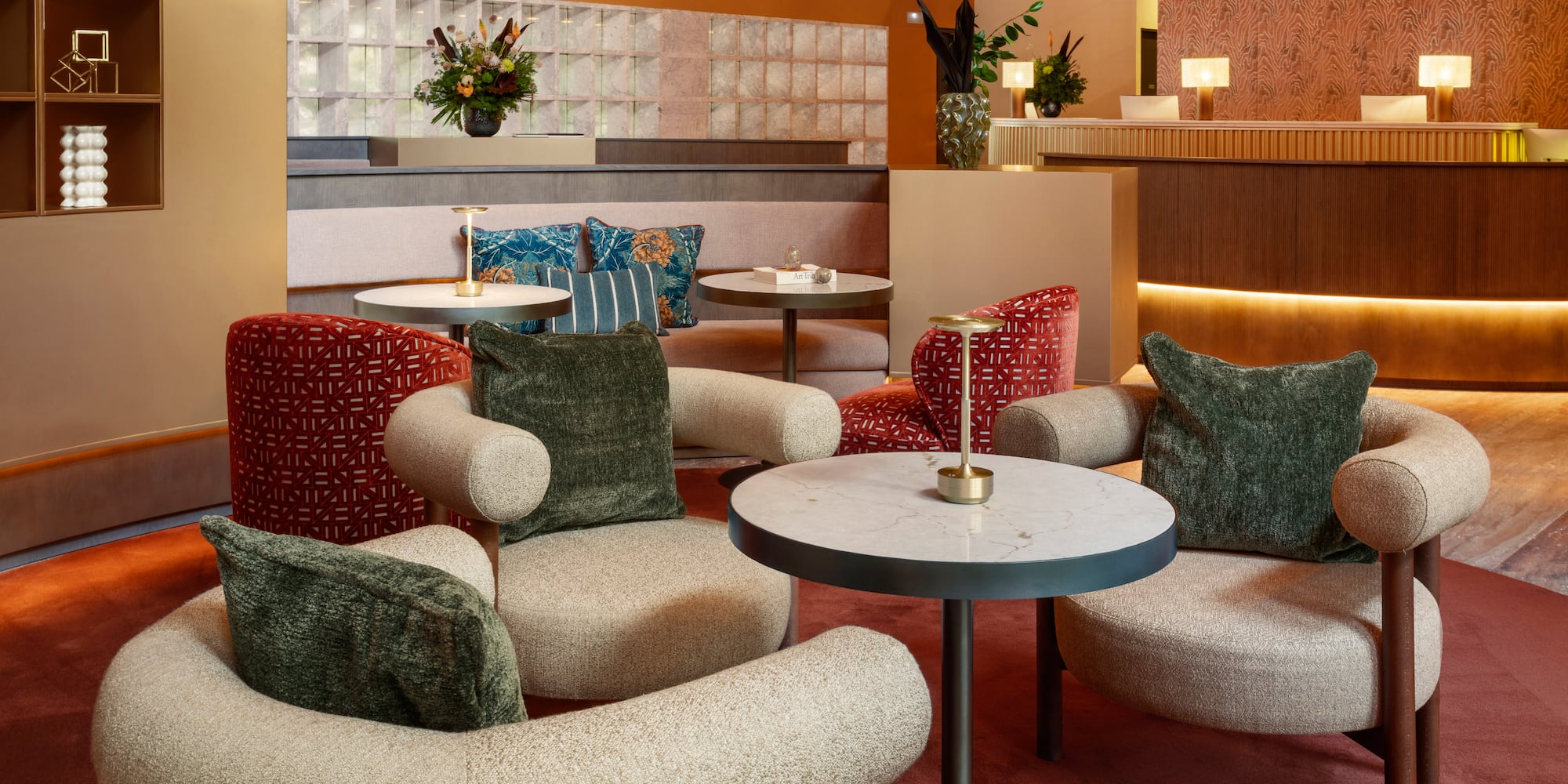 a room with chairs and tables