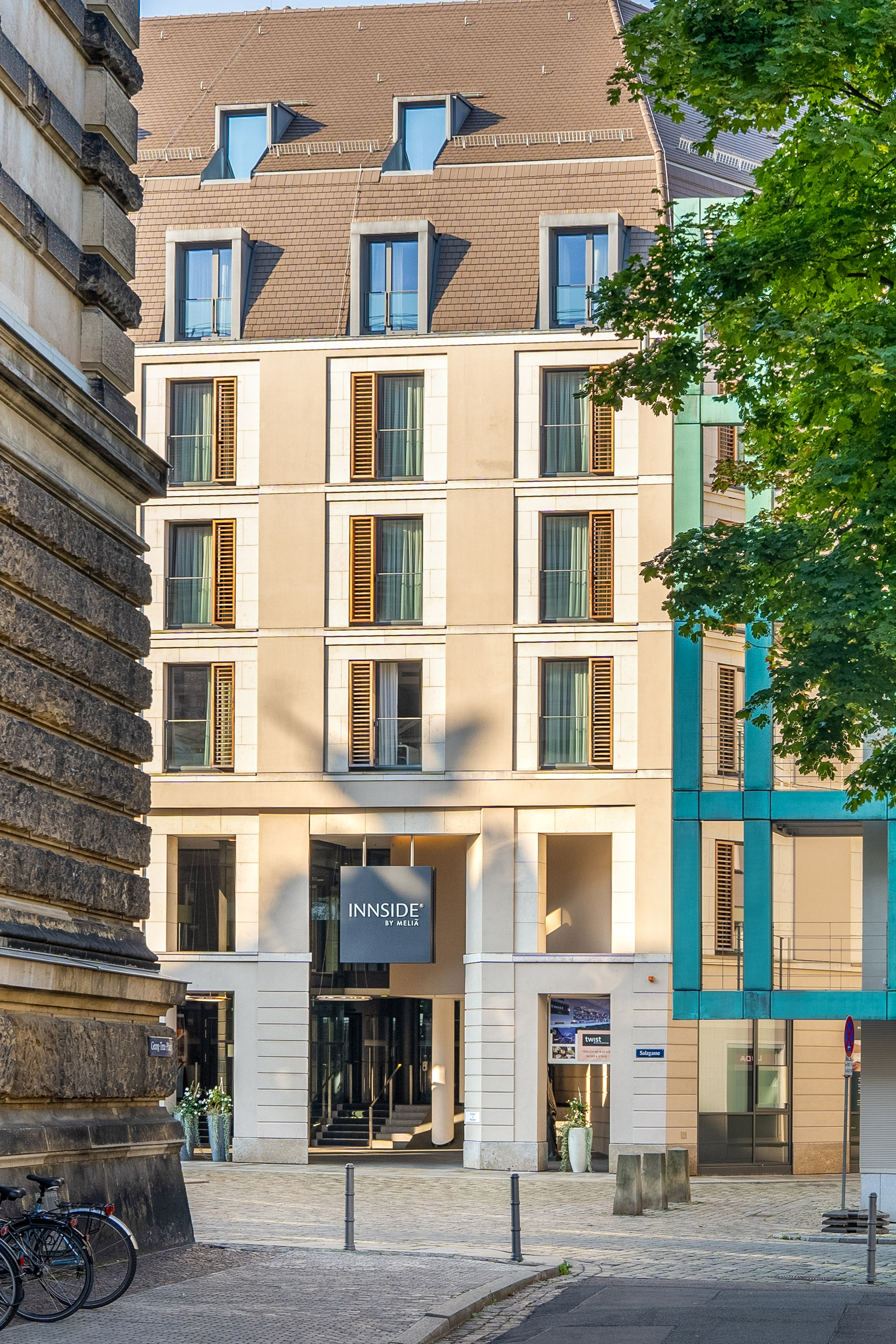 a building with a sign on it