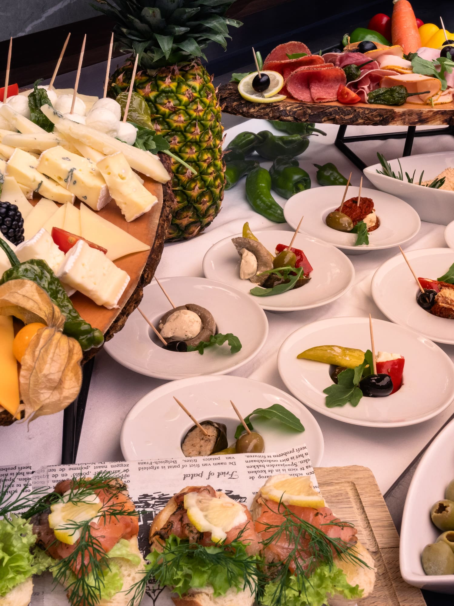 a table full of food