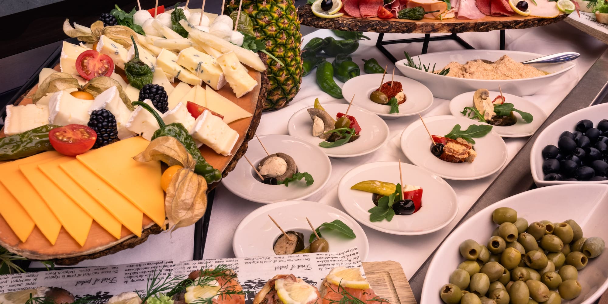 a table full of food