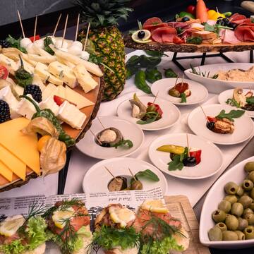 a table full of food