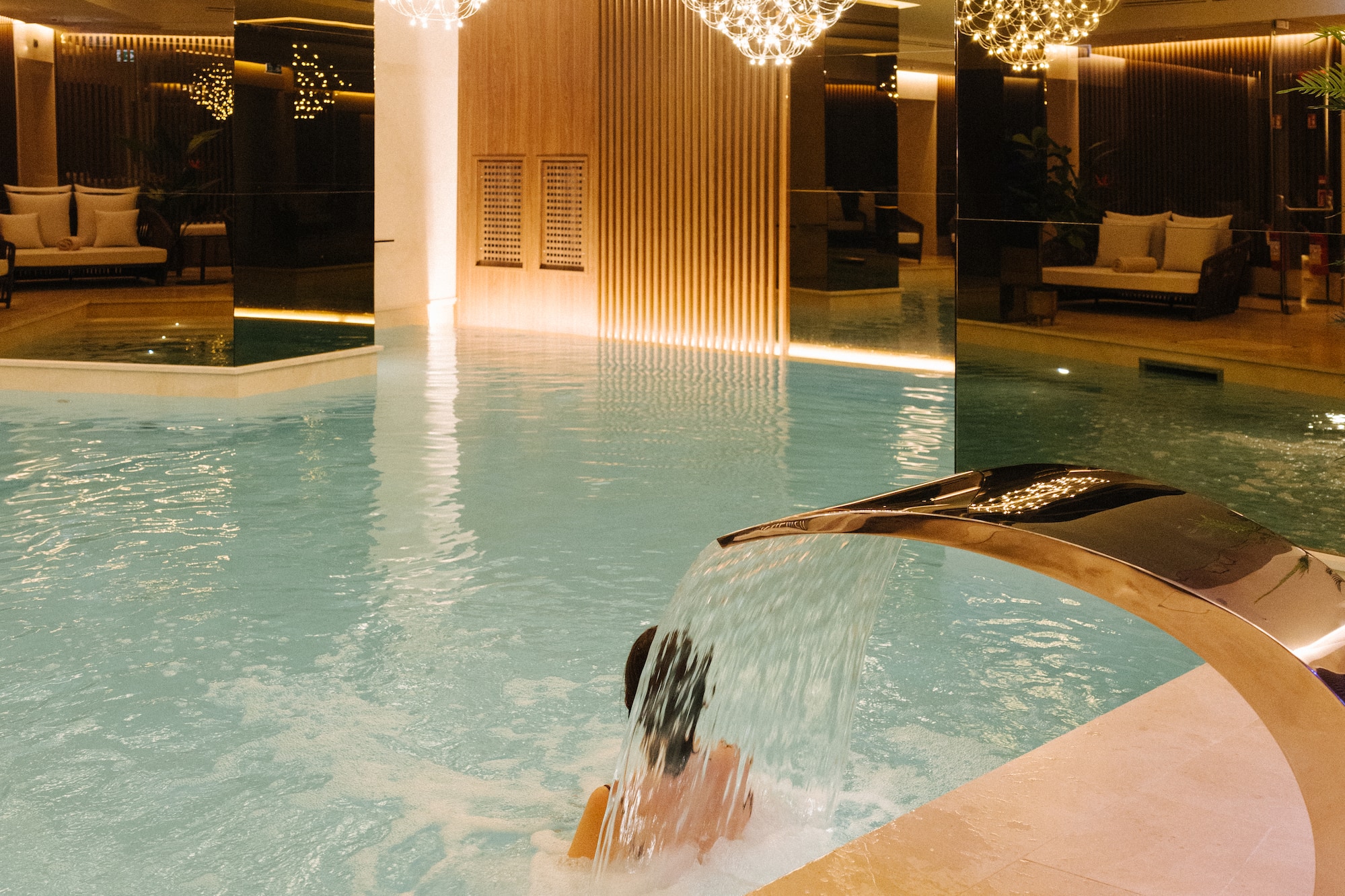 a person in a swimming pool