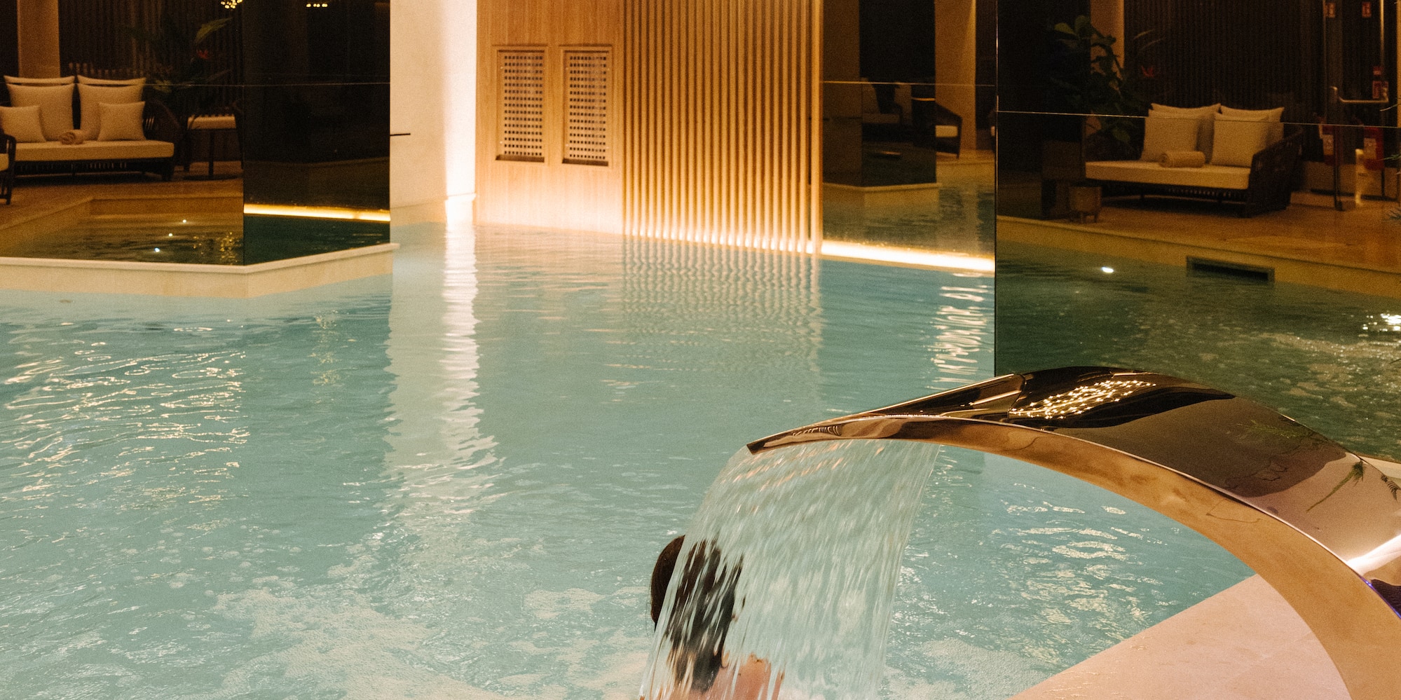 a person in a swimming pool