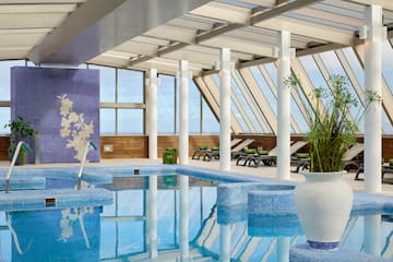 a pool inside a building