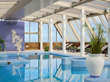 a pool inside a building