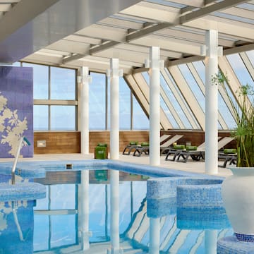 a pool inside a building