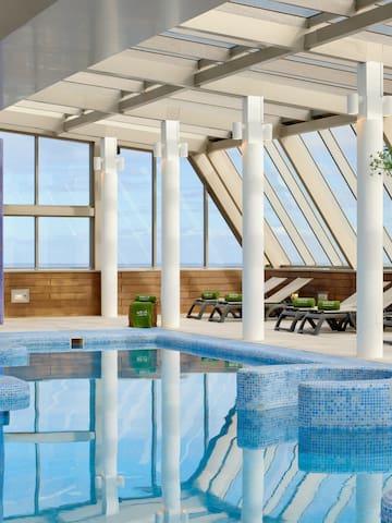 a pool inside a building