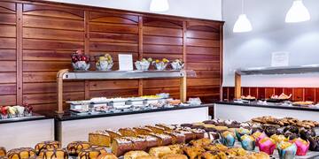 a bakery with many pastries