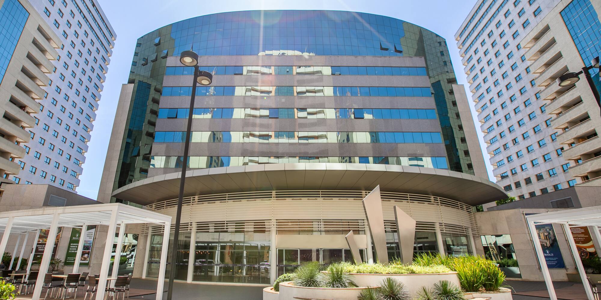 a building with glass windows