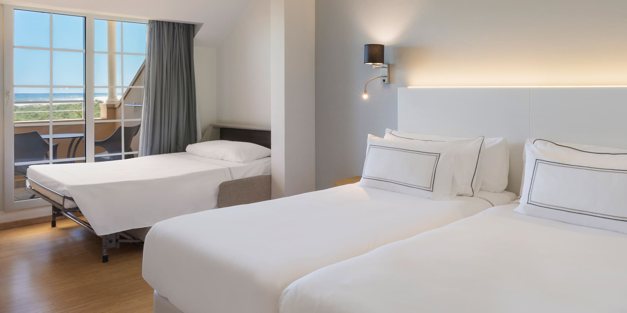 a room with two beds